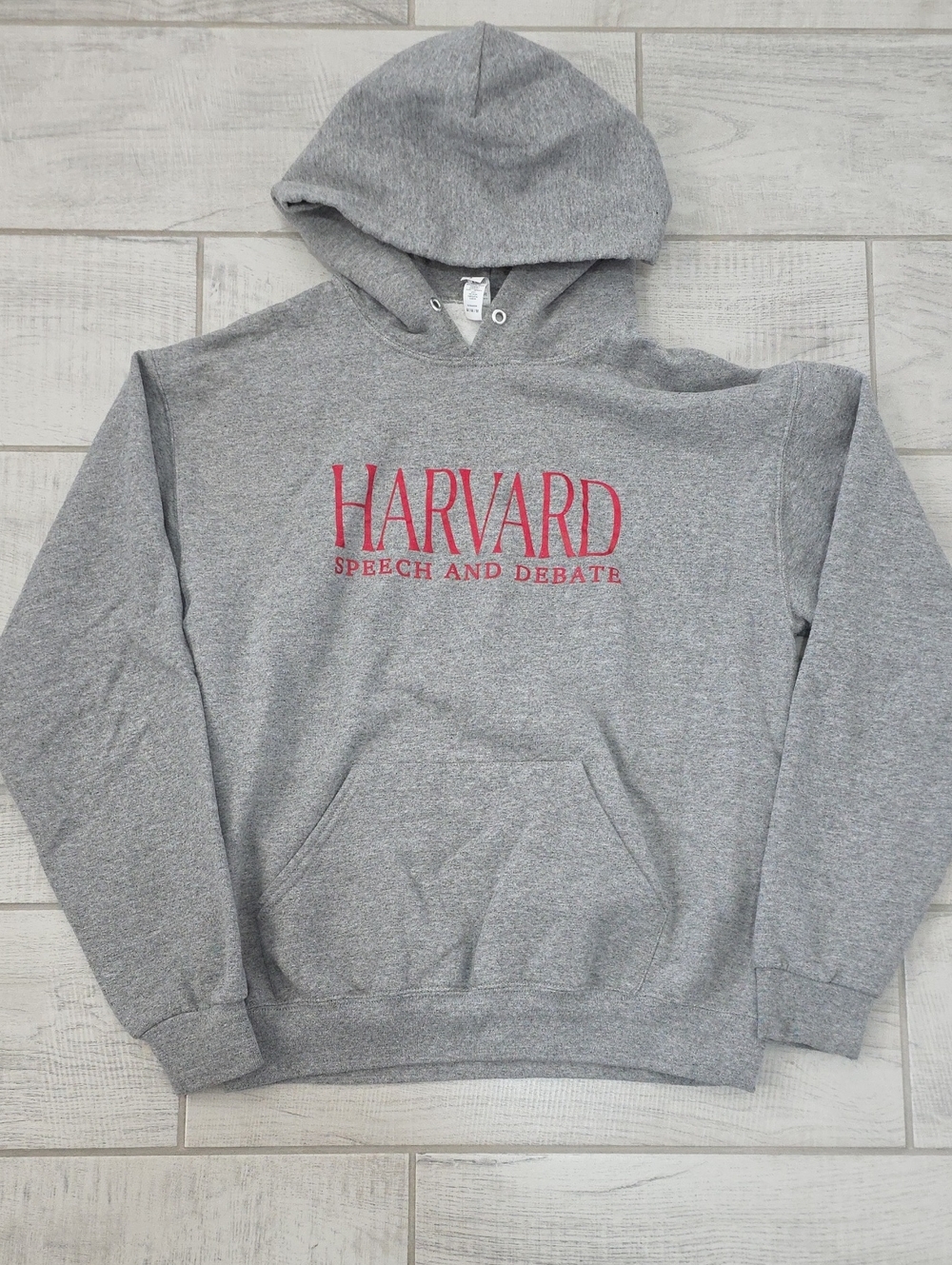 Harvard Speech And Debate Hoodie Men's Size Medium Grey Jerzees